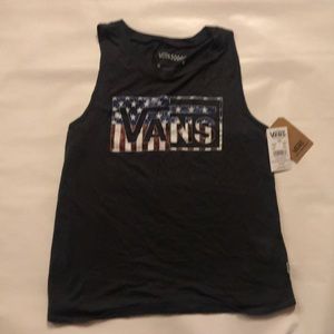 Vans Racerback tank. American Flag